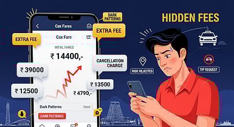 Phone shows rising cab fares, hidden fees, cancellation charges