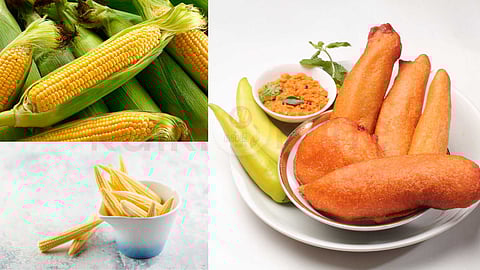 Baby corn 65 and bajji