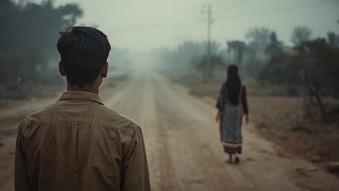 man and lady in road