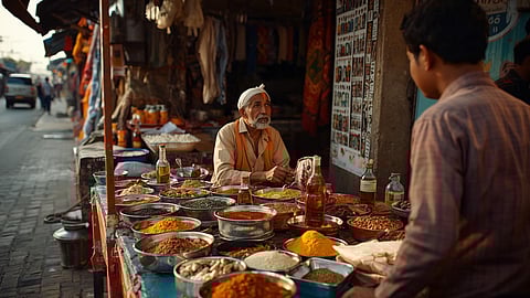 man buying Ayurvedic medicine
