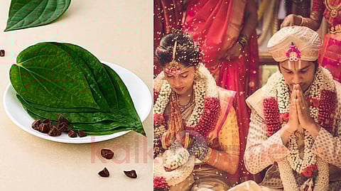betel leaves and newlyweds