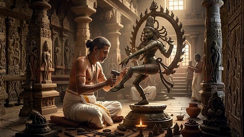 Sculptor Making Nataraja statue