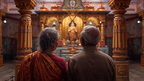 Old Couple Doing Prayer