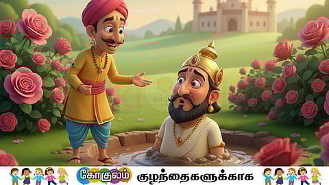 King falls in the mud