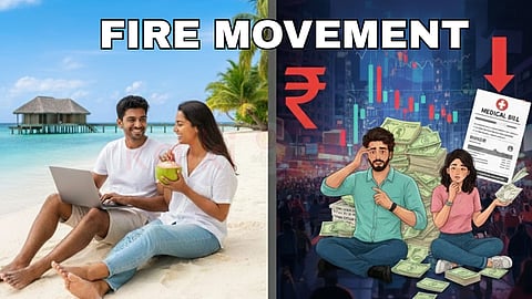 couple in beach and man and woman has financial struggle