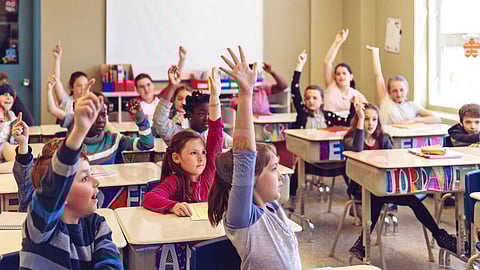 student in class room