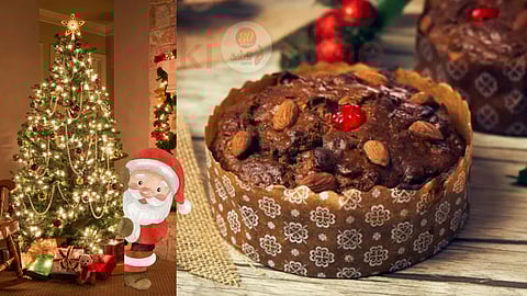 Christmas tree and plum cake