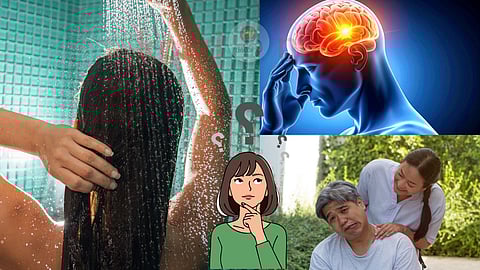 Bathing at night cause stroke