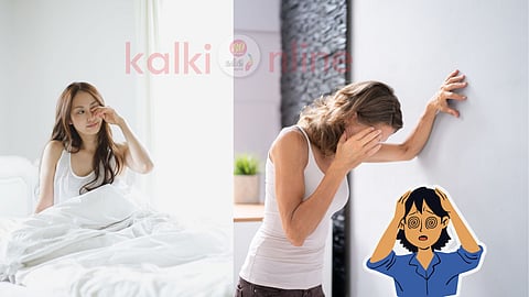 women waking from bed and Dizziness