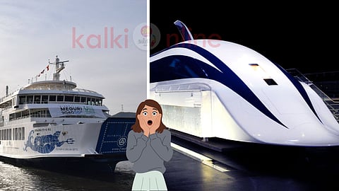 Automatic boat ride and Maglev train in japan