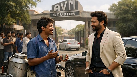 Conversation between tea boy and an actor