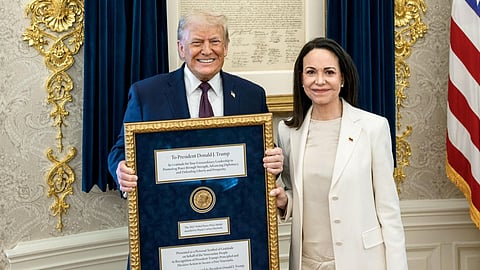 Machado presents her Nobel Peace Prize to Trump
