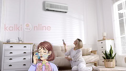 A women using AC