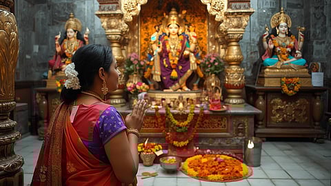 women worship in temple