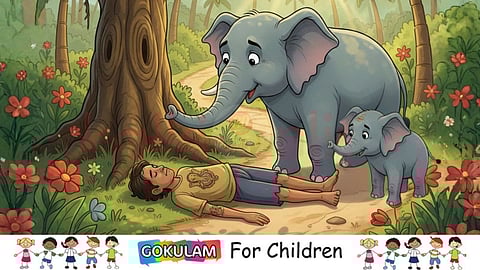 Person and Elephants