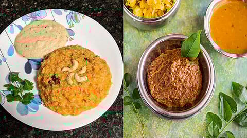 tomato Pongal and dhaniya thogayal