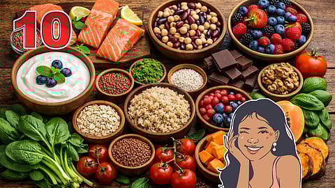 woman and 10 superfood