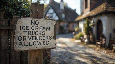 banned ice cream trucks entering the village