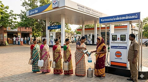 Kerosene at Petrol Bunk