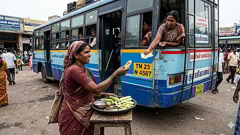 Annalakshmi selling cucumber