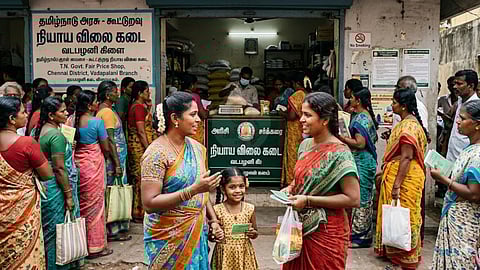 Women in Ration Shop