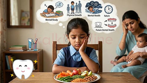 Girl with Dental pain