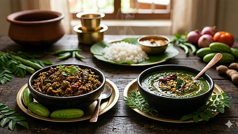 kovakkai thokku and murungai keerai chutney