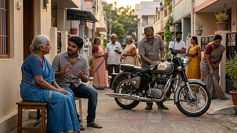 Man talking to the Old woman