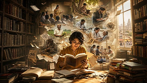 புத்தக வாசிப்பு | A Boy reading a book