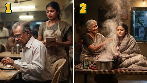 தமிழ் கதை | Female server, customer and A woman is taking a steam inhalation