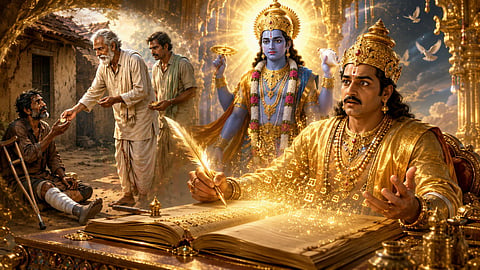 ஆன்மீக கதை | Chitragupta, Perumal, and the poor old man who bestows charity