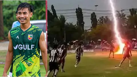 Lightning attack in Football ground