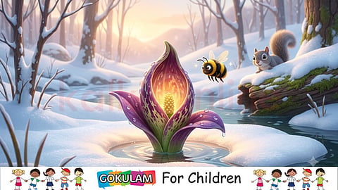 Warm skunk cabbage blooming | skunk cabbage