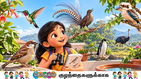 பறவைகள் | Birds and small girl