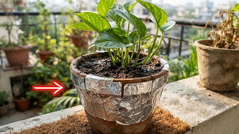 தொட்டிச் செடிகள் | Plant and Aluminium foil