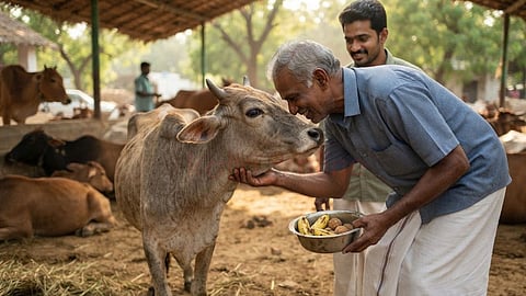 சிறுகதை | Dwarf cow and a man