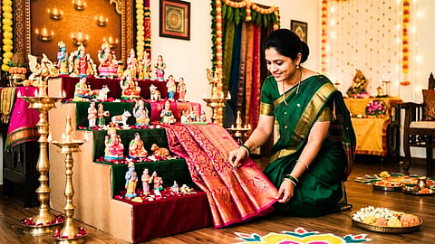 கொலுப்படி அமைப்பது - Easy Golu Setup