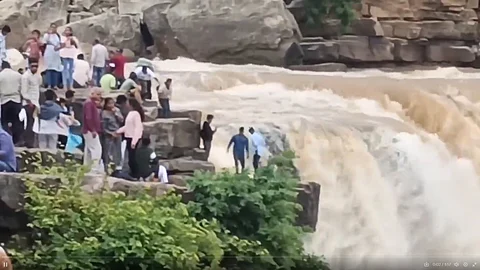 Tourists doing Dangerous Stunts for Reels in Gokak Falls