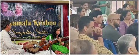 Nitin Kamath enjoying music concert of his mother and son