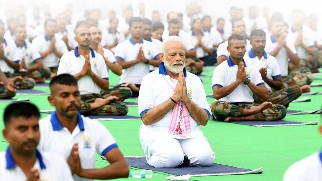 PM Modi Attends Mega Yoga Event At Visakhapatnam