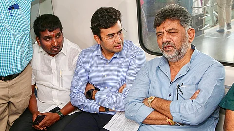 DCM DK Shivakumar and MP Tejaswi surya