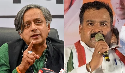 Shashi Tharoor (L) and Congress MP Manickam Tagore
