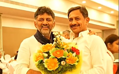 Magadi MLA HC Balakrishna and DK Shivakumar