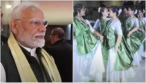 PM Modi welcomed by Indian diaspora