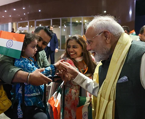 Members of Brazil’s Indian community gave a very vibrant welcome in Rio de Janeiro.