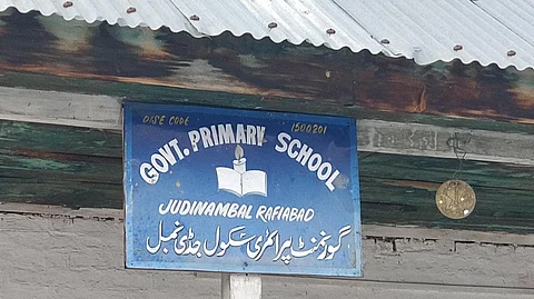 A view of the Government Primary School at Judinambal village in Rafiabad tehsil of Baramulla district of Kashmir.