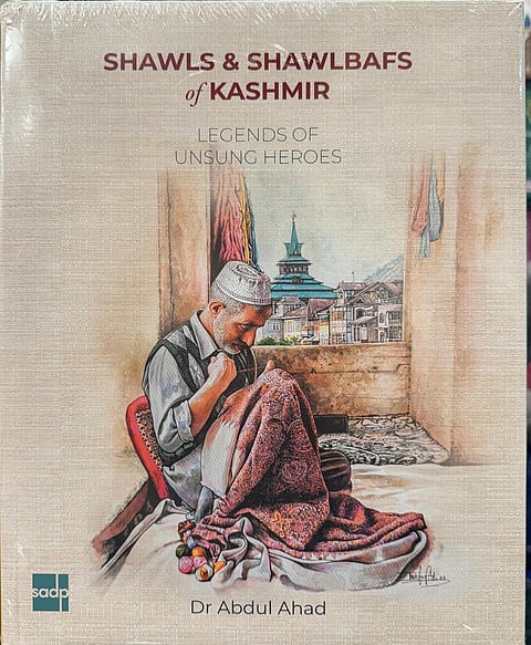 Front cover of "Shawls & Shawlbafs of Kashmir" by Dr Abdul Ahad.