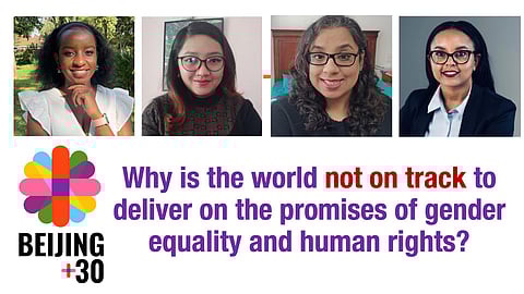 A poster on 30 years of Beijing Declaration to deliver on gender equality and human rights.