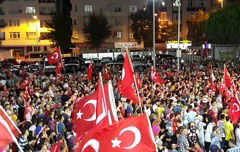 Turkish protesters in Istanbul.