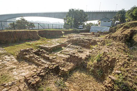Historically important Buddhist archaeological ancient site at Ambaran village near Akhnoor in Jammu district of Jammu & Kashmir.